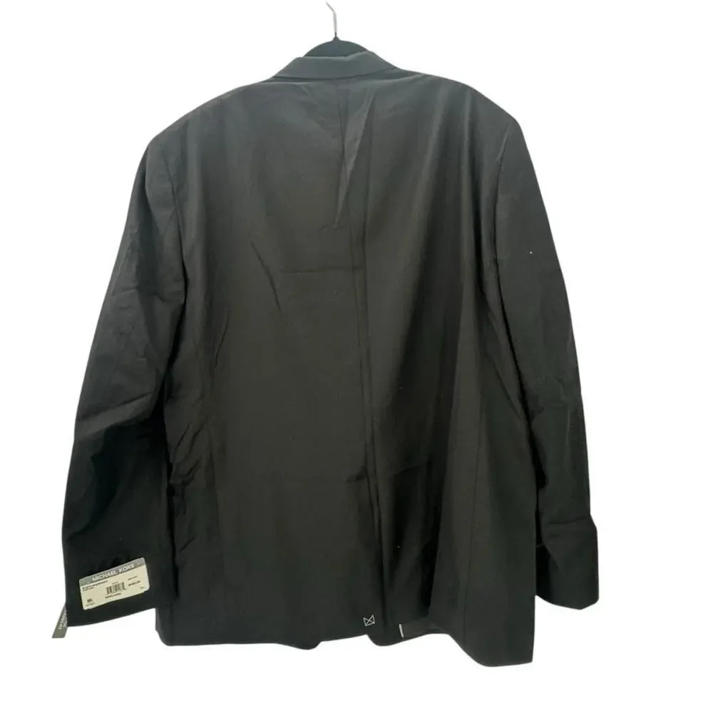 Michael Kors Kaplan Wool Blend Sportscoat Long Sleeve Black 50 XLong NWT